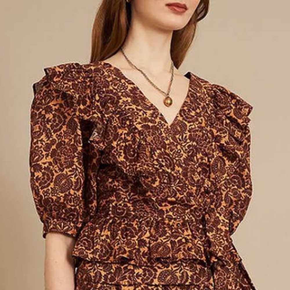 NWOT Christy Lynn Stephanie Wrap Top Sienna Linen Size Medium - Picture 16 of 16